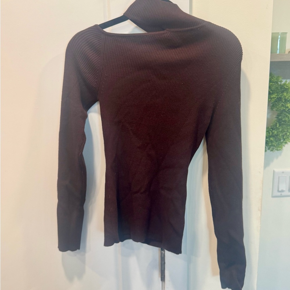 Lush Chocolate Long Sleeve Ribbed Top